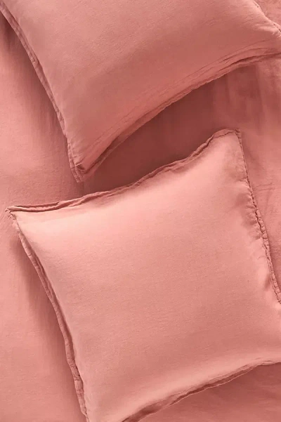 Anthropologie Washed Linen Euro Sham In Pink