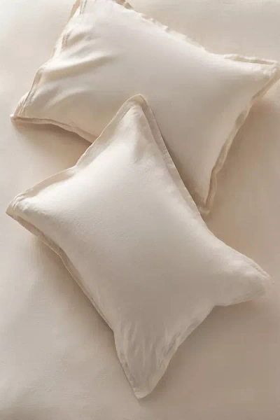 Anthropologie Washed Linen Euro Sham In Neutral