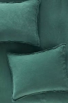 Anthropologie Washed Linen Shams, Set Of 2 In Green