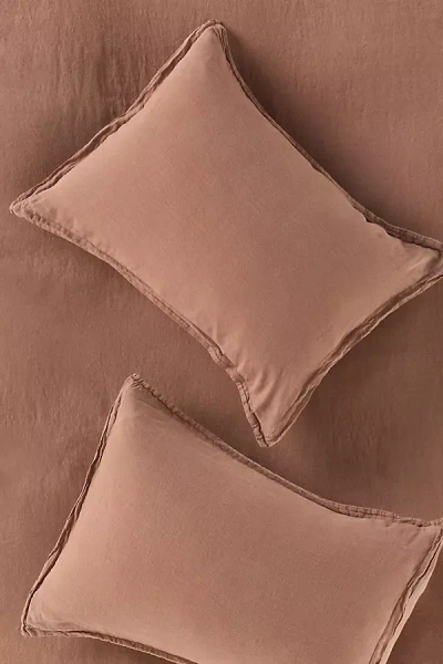 Anthropologie Washed Linen Shams, Set Of 2