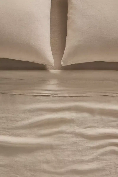 Anthropologie Washed Linen Sheet Set In Neutral