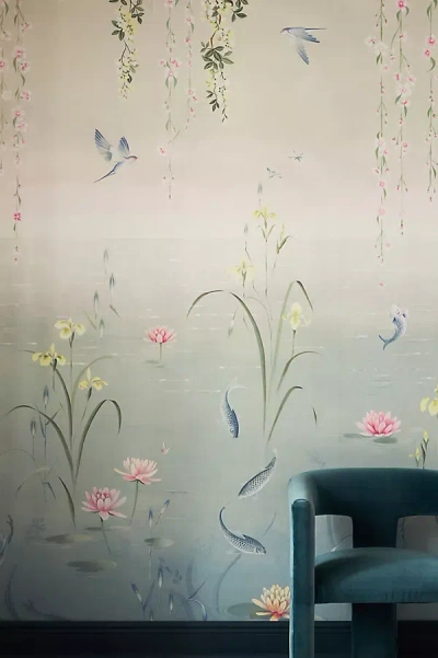 Anthropologie Water Garden Wallpaper In Animal Print