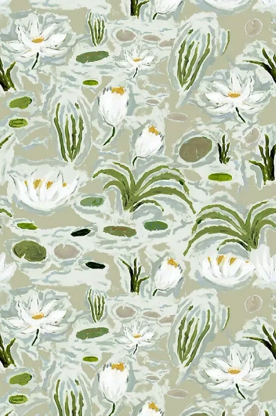 Anthropologie Waterlilies Floral Peel-and-stick Wallpaper