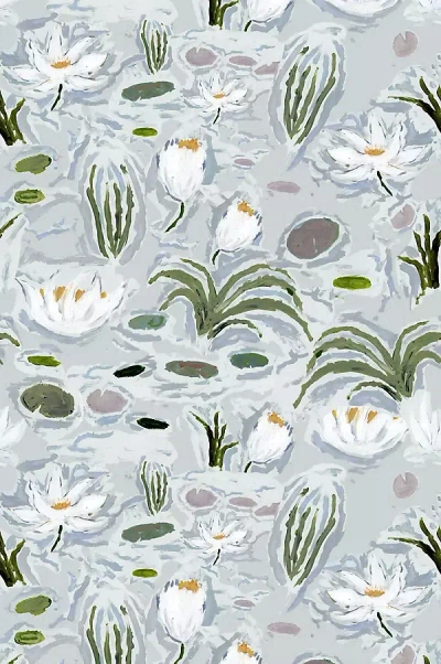 Anthropologie Waterlilies Floral Peel-and-stick Wallpaper