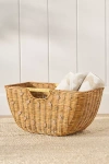 Anthropologie Watermelon Woven Wicker Basket In Brown