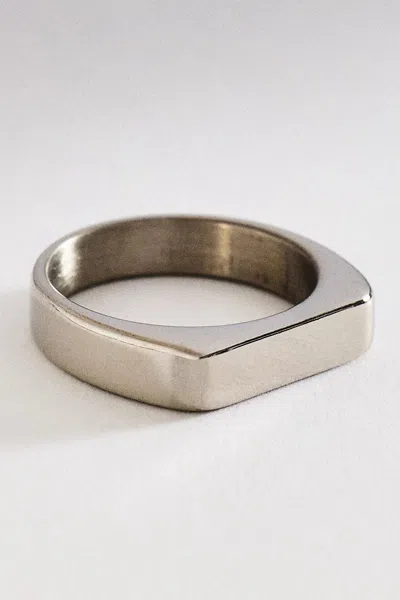 Anthropologie Water-resistant Angled Ring In Metallic