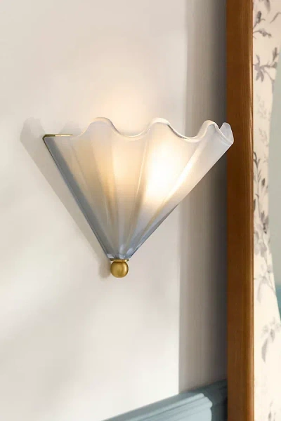 Anthropologie Wave Colored Glass Wall Light In Gray