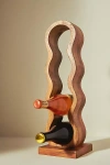 Anthropologie Wavy Wood Wine Rack In Brown