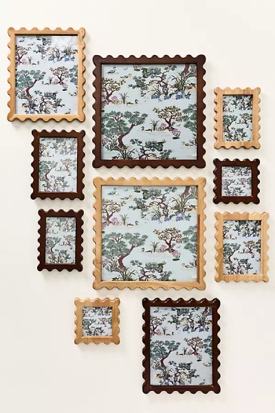Anthropologie Wavy Wooden Frame In Multi