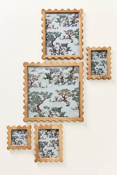 Anthropologie Wavy Wooden Frame In Brown