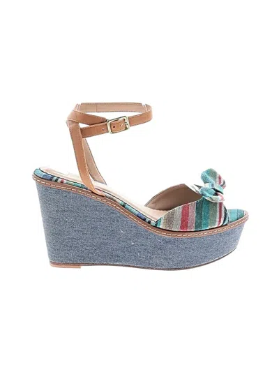 Pre-owned Anthropologie Wedges In Blue