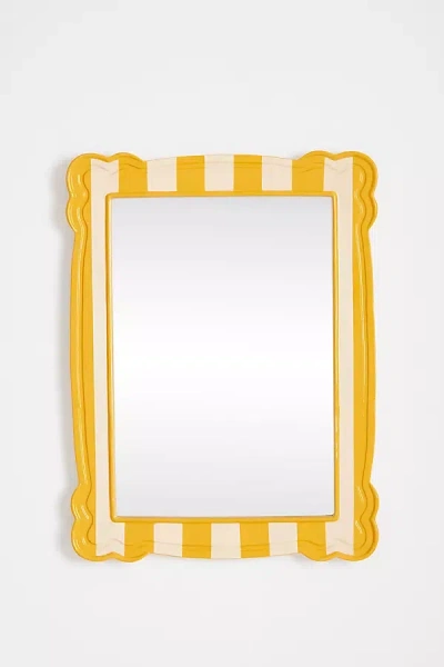 Anthropologie Whitney Rectangle Wall Mirror In Yellow