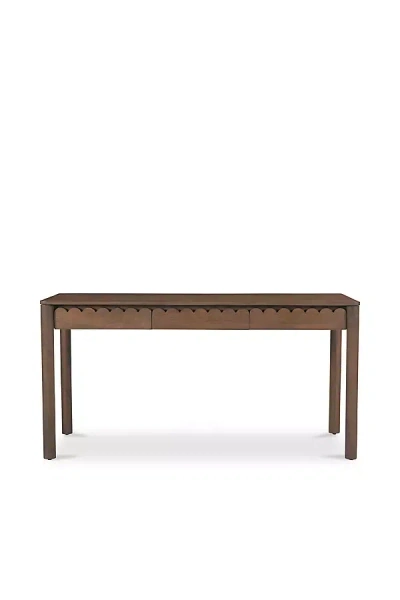 Anthropologie Wiley Scallop Wood Desk In Brown