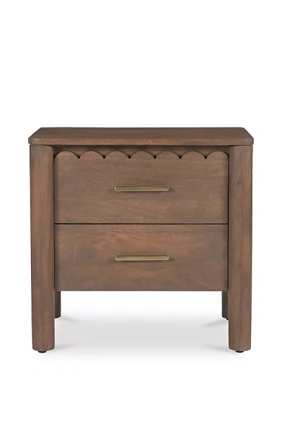 Anthropologie Wiley Scallop Wood Nightstand In Brown