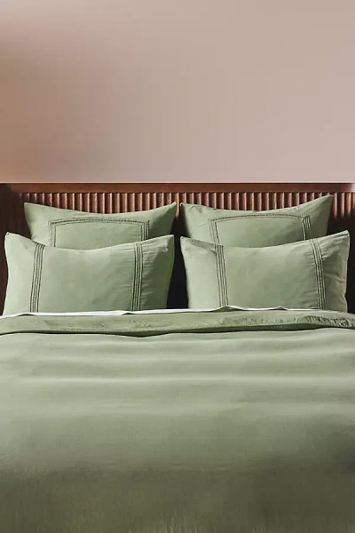 Anthropologie Willow Spa Sateen Duvet Cover
