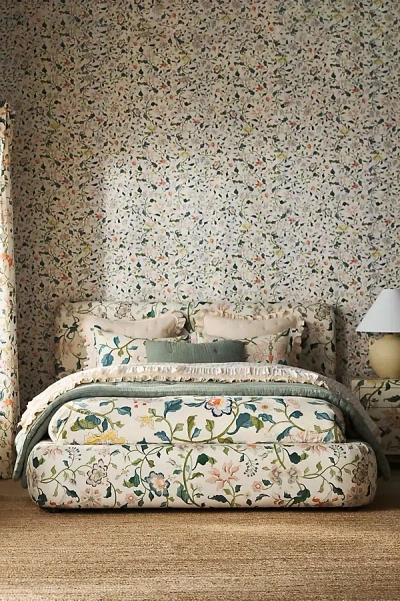 Anthropologie Winnie Tall Hattie Floral Bed In White