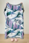 Anthropologie Winterscape Woven Cotton Throw Blanket In Multi