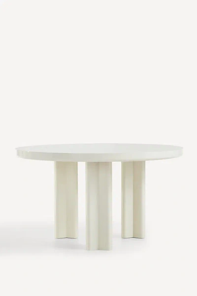 Anthropologie Winton Round Lacquered 54" Dining Table In White
