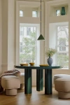 Anthropologie Winton Round Lacquered 54" Dining Table In Green