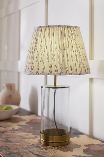 Anthropologie Wisteria Ruched Shade & Glass Table Lamp