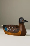 Anthropologie Wooden Mallard Decorative Object In Brown