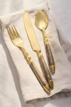 Anthropologie Woodland Metal 5-piece Place Setting In Gold