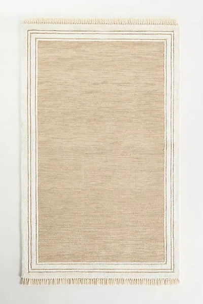 Anthropologie Wool Blend Tufted Tassel Rug In Brown