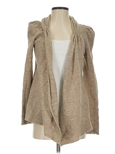 Pre-owned Anthropologie Wool Cardigan Sweater In Tan