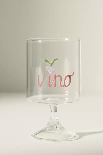 Anthropologie Word Play Wine Glass In Transparent