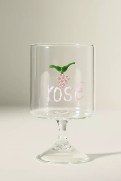 Anthropologie Word Play Wine Glass In Transparent