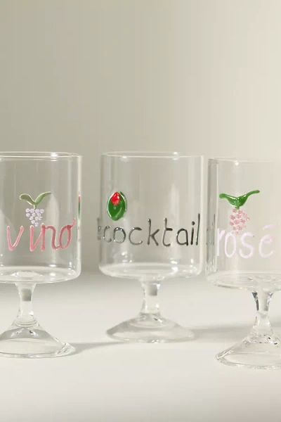 Anthropologie Word Play Wine Glass In Transparent