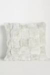 Anthropologie Woven Faux Fur Pillow In Green