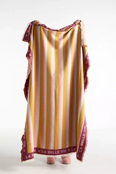 Anthropologie Woven Jacquard Patterned Throw Blanket In Multi