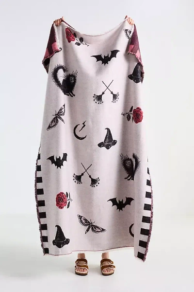Anthropologie Woven Jacquard Patterned Throw Blanket In Multi