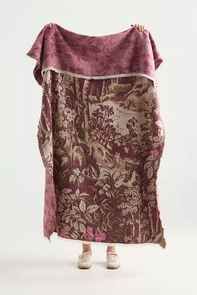 Anthropologie Woven Jacquard Patterned Throw Blanket In Multi