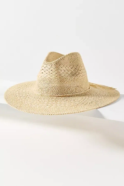 Anthropologie Woven Straw Fedora Hat In Neutral