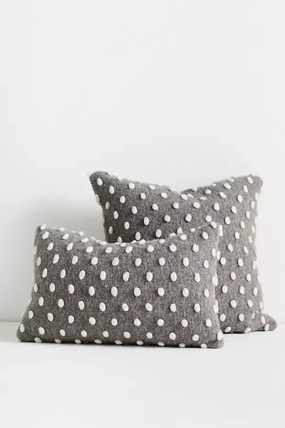 Anthropologie Woven Wool Dotted Throw Pillow In Brown