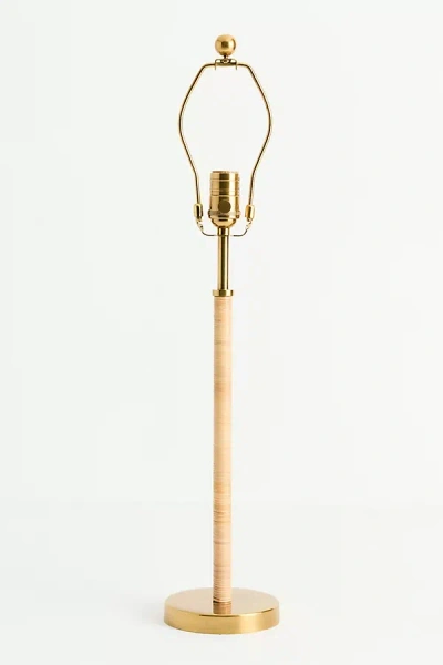 Anthropologie Wrapped Rattan Buffet Table Lamp Base In Gold