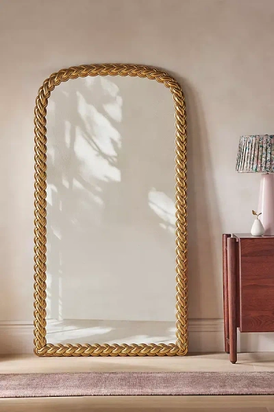 Anthropologie Wren Gilded Braid Chain Arch Grand Floor Mirror In Gold