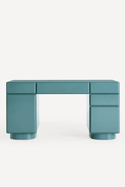 Anthropologie Wright Lacquer Desk In Blue