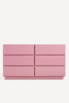 Anthropologie Wright Lacquer Six-drawer Dresser In Pink