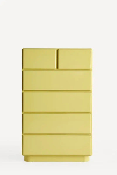 Anthropologie Wright Lacquer Tallboy Dresser In Yellow