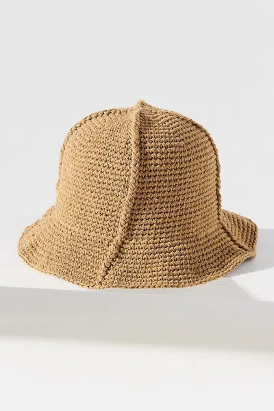 Anthropologie Wyeth Solea Crochet Bucket Hat In Brown