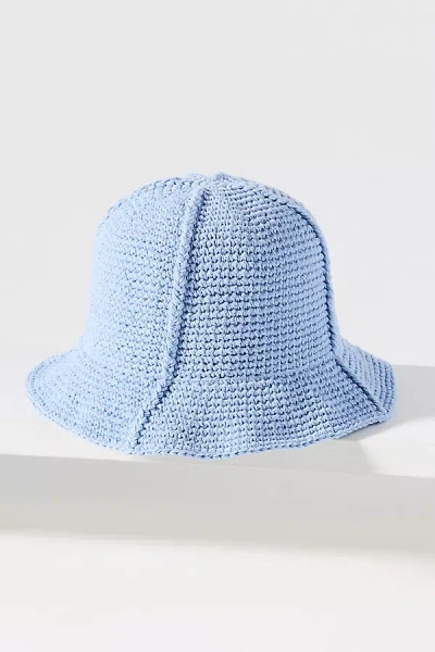 Anthropologie Wyeth Solea Crochet Bucket Hat In Blue