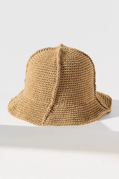 Anthropologie Wyeth Solea Crochet Bucket Hat In Brown