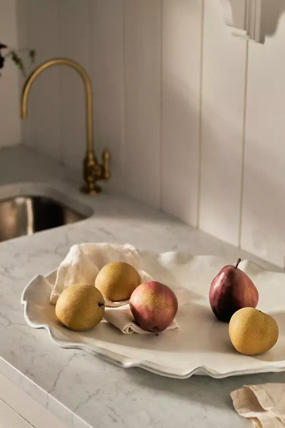 Anthropologie Wynn Portuguese Glazed Terracotta Oval Platter In Neutral