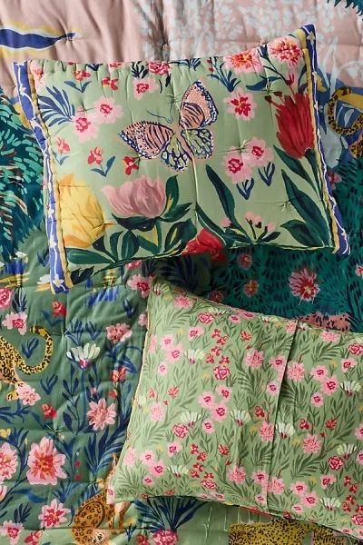 Anthropologie Xenia Cotton Tiger Printed Pillowcases, Set Of 2