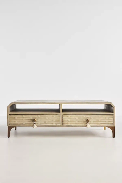 Anthropologie Zagora Storage Coffee Table In Grey