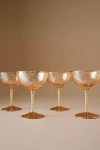 Anthropologie Zaza Lustered Coupe Glasses, Set Of 4 In Gold