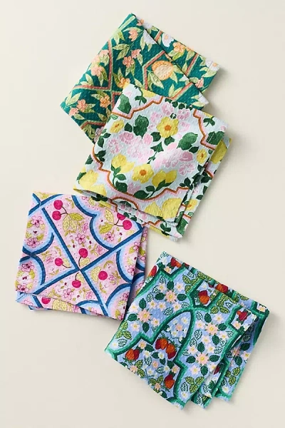 Anthropologie Zeta Dishcloths, Set Of 4 In Multi